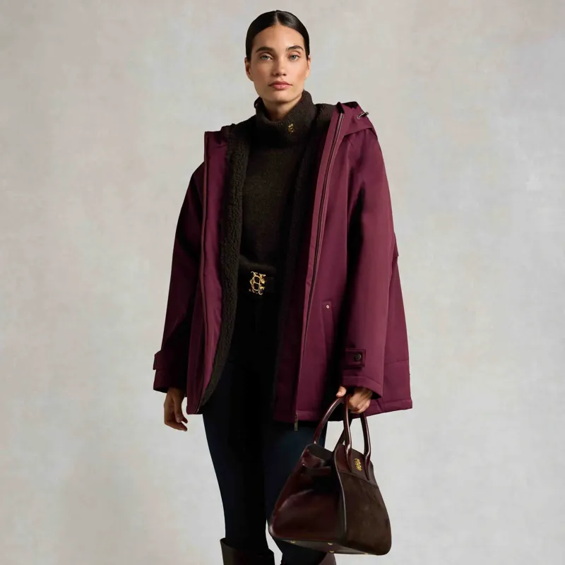 Holland Cooper One Size Waterproof Women's Jacket - Mulberry-3
