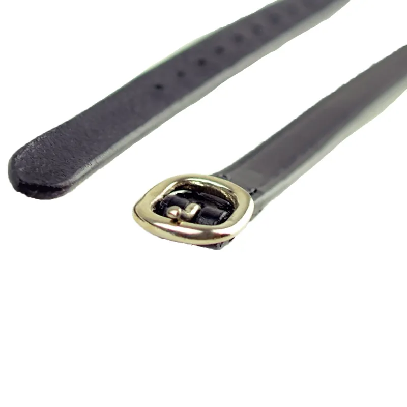 Dever Classic Adult 1/2 inch Leather Spur Straps - Black-1