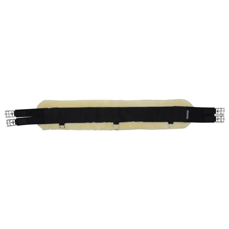 Hy Equestrian Detachable Faux Fur Elastic Girth - Black/Natural