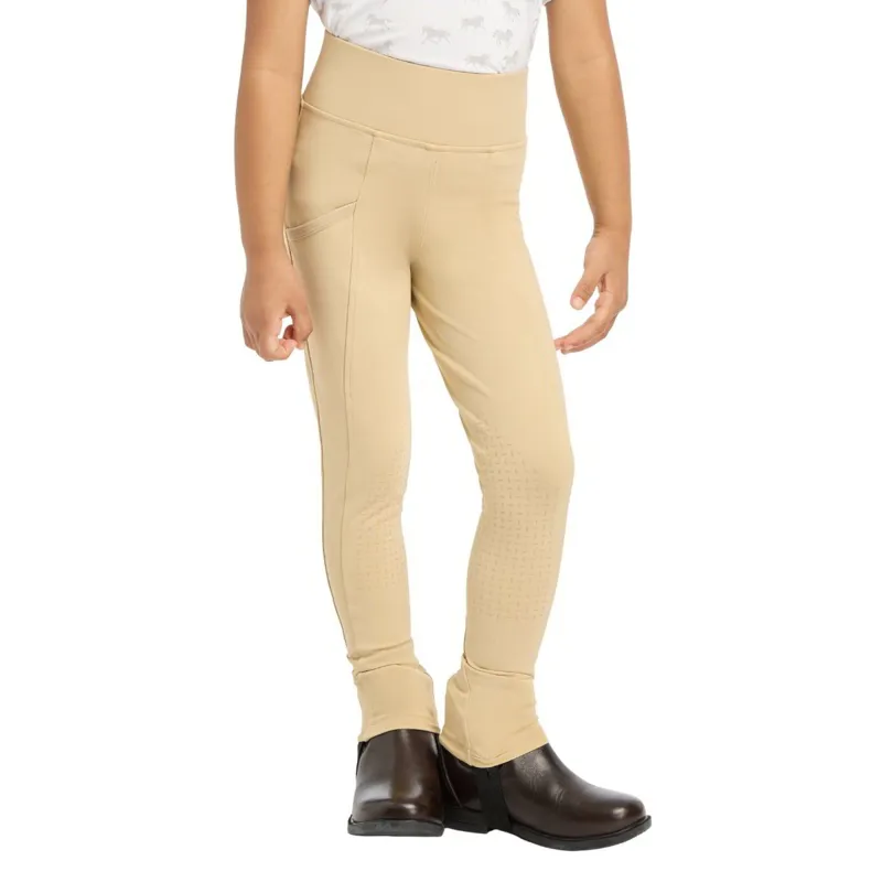 LeMieux Mini Pull-On Full Grip Junior Riding Tights - Beige-1
