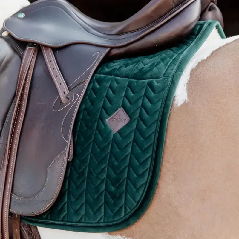 Kentucky Skin Friendly Velvet Dressage Saddle Pad - Pine Green-2