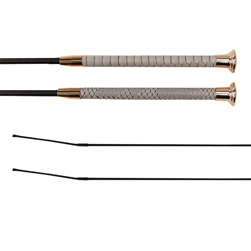 Woof Wear Reptile Dressage Whip - Grey/Rose Gold