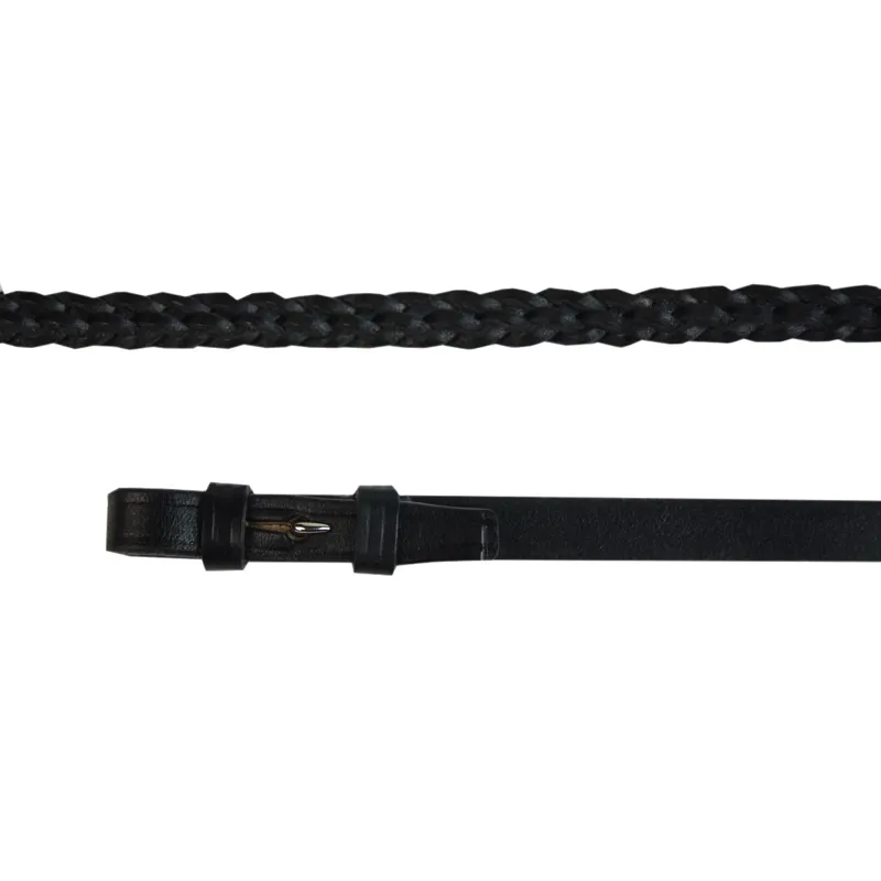 STS English Leather Braided Reins - Black
