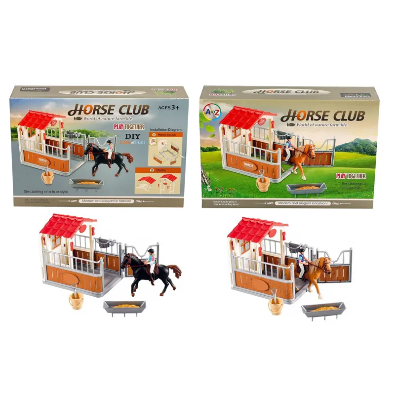 Platinum Agencies Horse Stall Scene Toy Set - Black-1