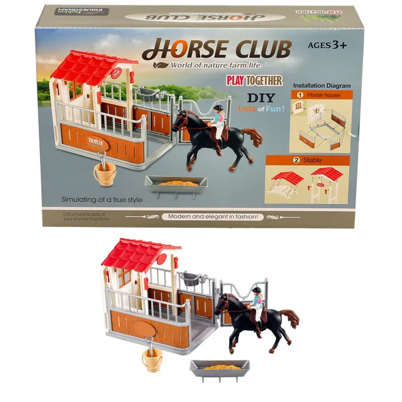 Platinum Agencies Horse Stall Scene Toy Set - Black