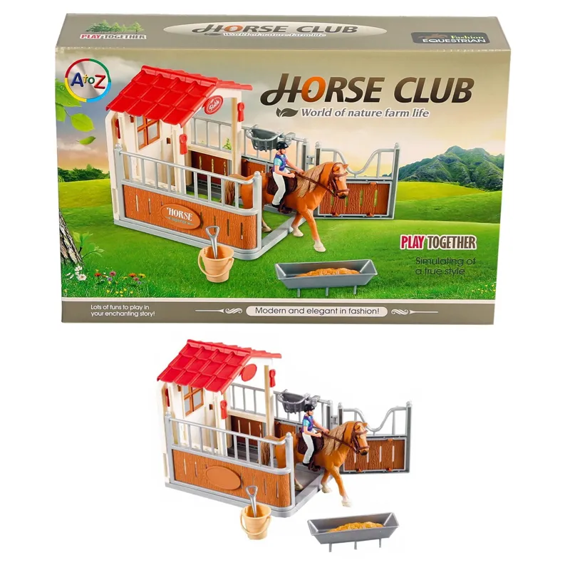 Platinum Agencies Horse Stall Scene Toy Set - Chestnut
