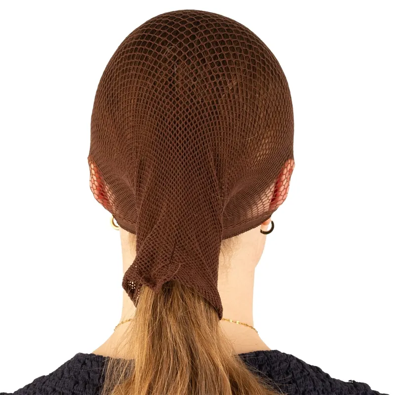 Kentucky Ponytail Hole Hairnet 2 Pack - Dark Brown