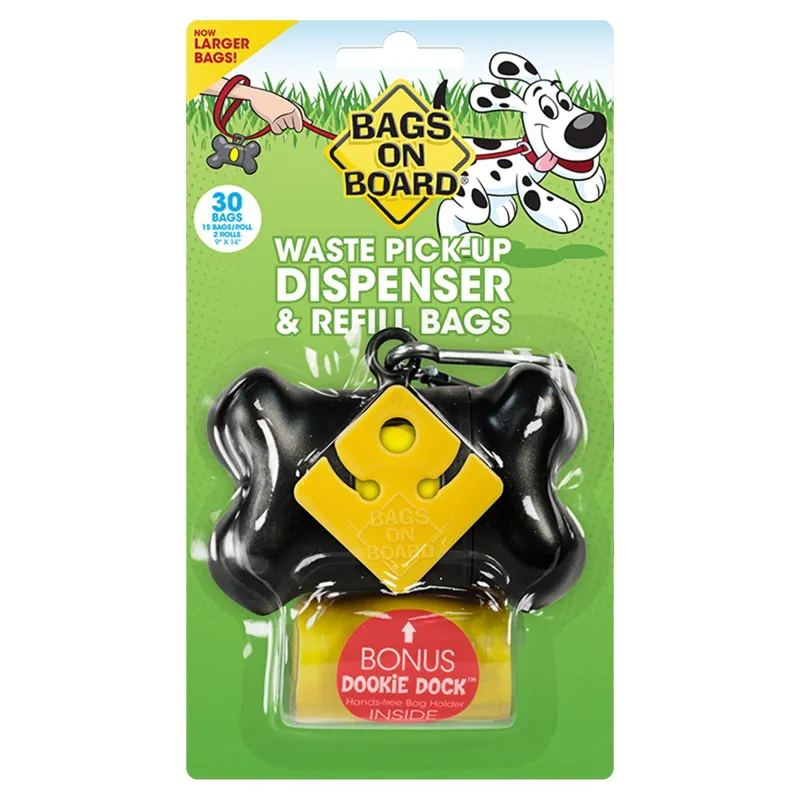 Bags on Board Waste Pick Up Dispenser and Refill Bags - Black-1