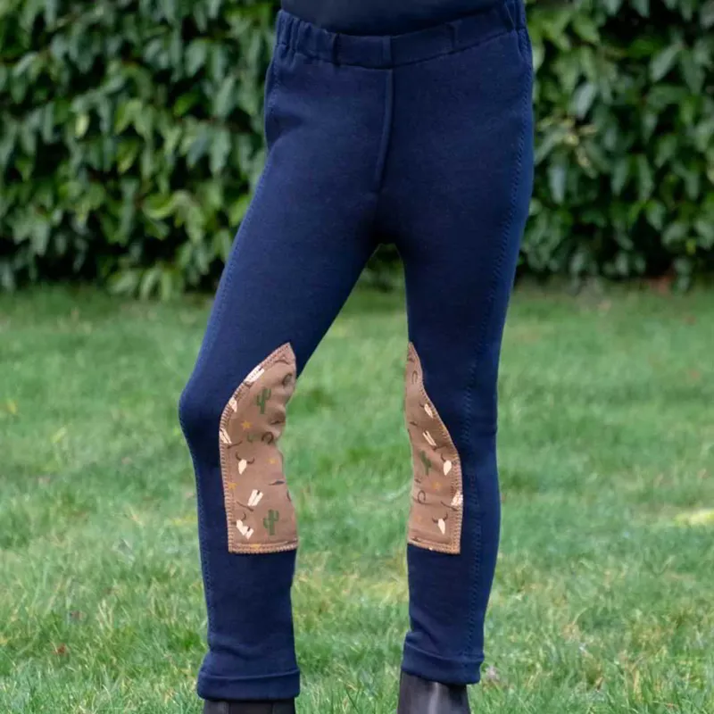 Hy Equestrian Cowboy Tots Junior Jodhpurs - Navy/Beige