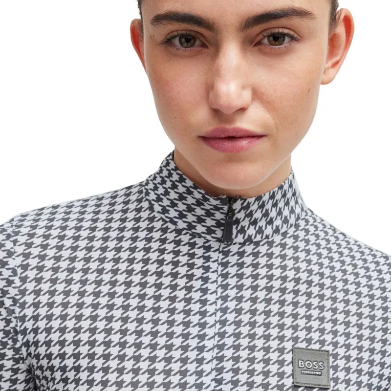 BOSS Equestrian Rachel Women's Training Shirt - Houndstooth Grey-3