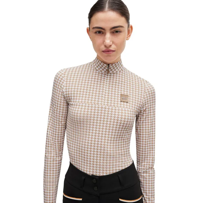 BOSS Equestrian Rachel Women's Training Shirt - Houndstooth Camel-2