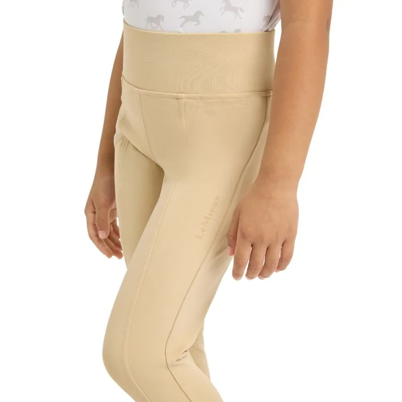 LeMieux Mini Pull-On Full Grip Junior Riding Tights - Beige-2