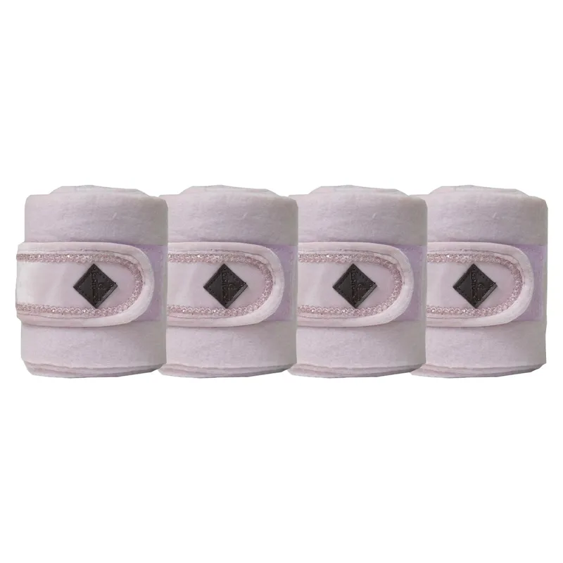 Kentucky Velvet Pearls Polar Fleece Bandages - Soft Rose-1