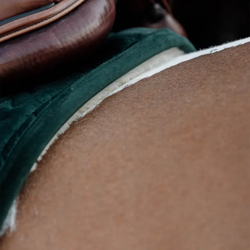 Kentucky Skin Friendly Velvet Jumping Saddle Pad - Pine Green-5