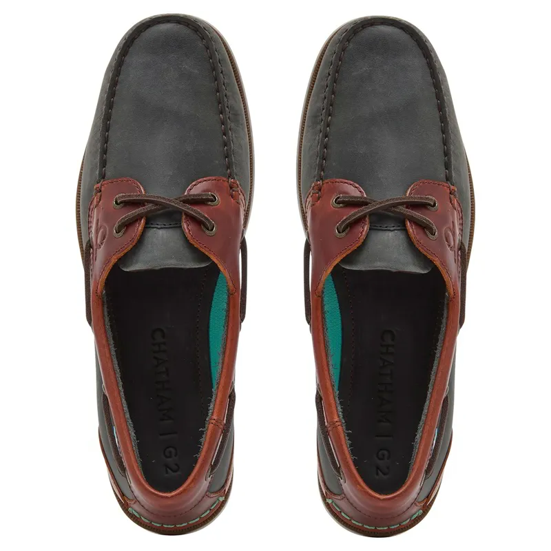 Chatham Bermuda II G2 Mens Leather Boat Shoes - Navy/Seahorse-4