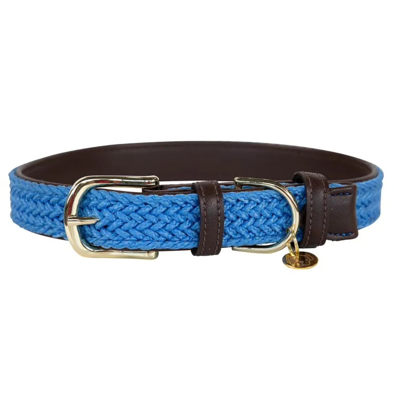 Kentucky Braided Nylon Dog Collar - Light Blue-1