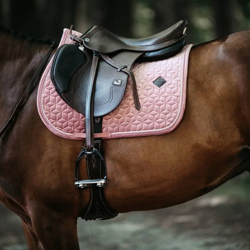 Kentucky Velvet Jumping Saddle Pad - Old Rose-2