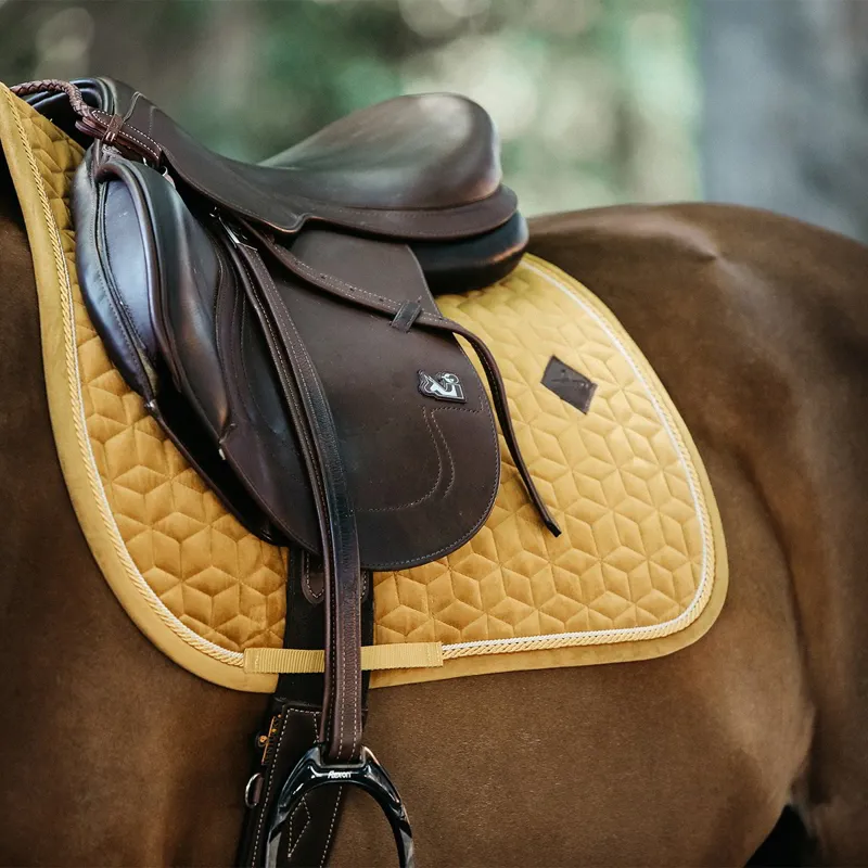 Kentucky Velvet Dressage Saddle Pad - Mustard-3