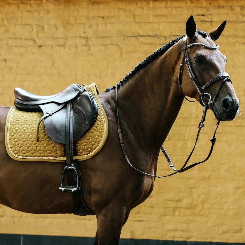 Kentucky Velvet Jumping Saddle Pad - Mustard-2