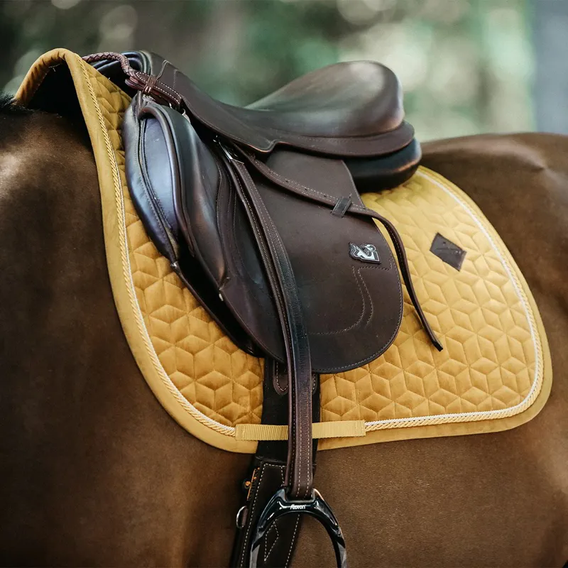 Kentucky Velvet Jumping Saddle Pad - Mustard-5