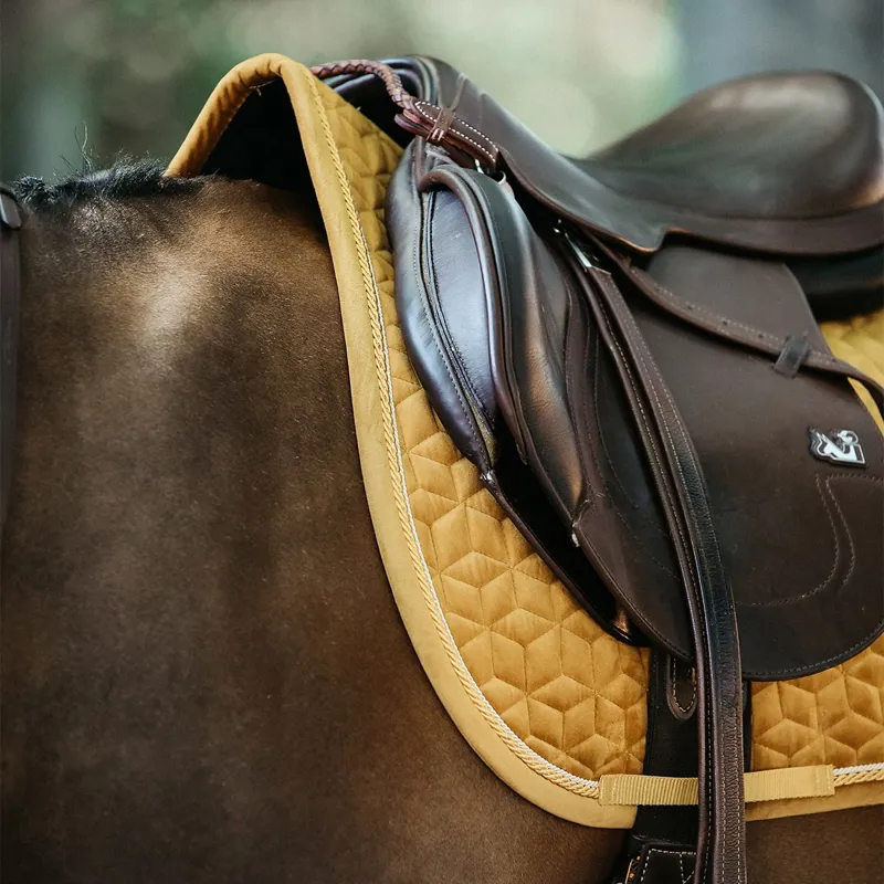 Kentucky Velvet Jumping Saddle Pad - Mustard-4