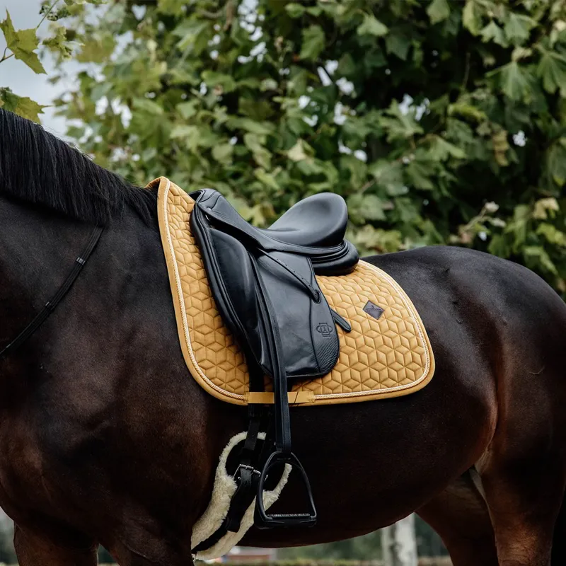 Kentucky Velvet Dressage Saddle Pad - Mustard-2