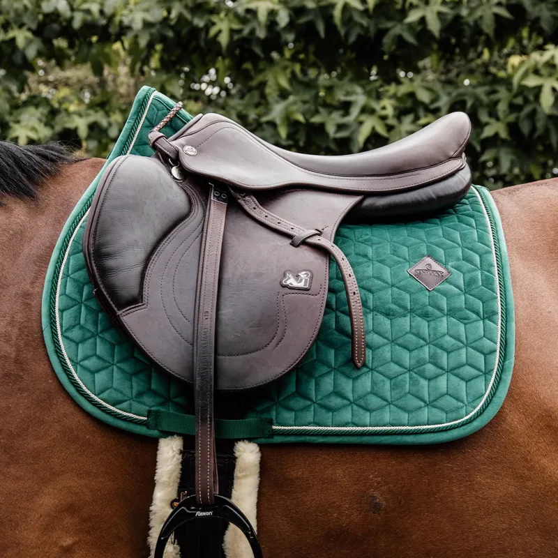 Kentucky Velvet Jumping Saddle Pad - Dark Green-1