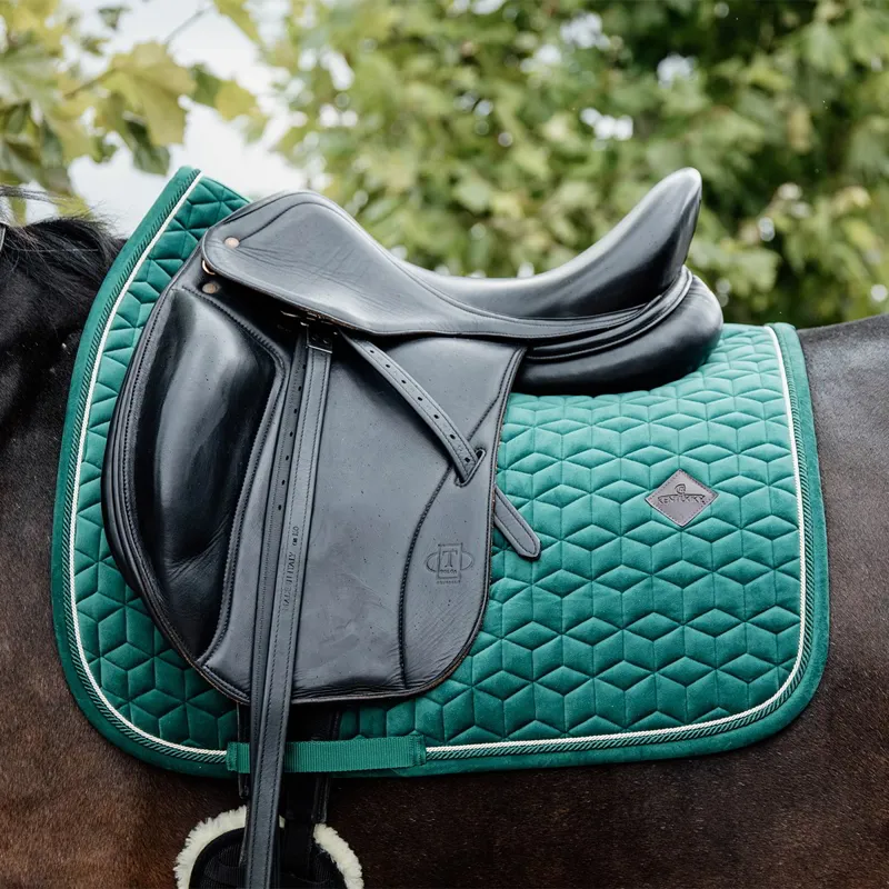 Kentucky Velvet Dressage Saddle Pad - Dark Green-1