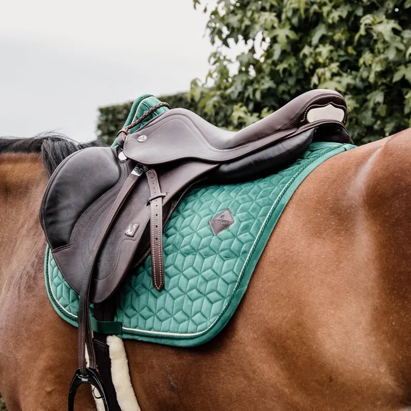 Kentucky Velvet Jumping Saddle Pad - Dark Green-2