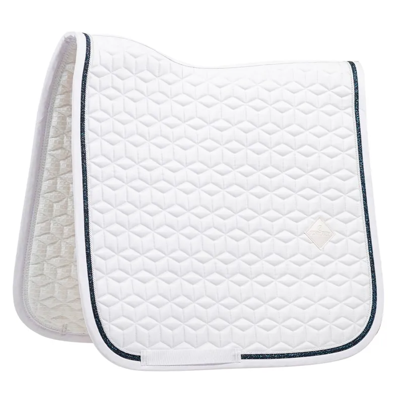 Kentucky Glitter Rope Dressage Saddle Pad - White/Black