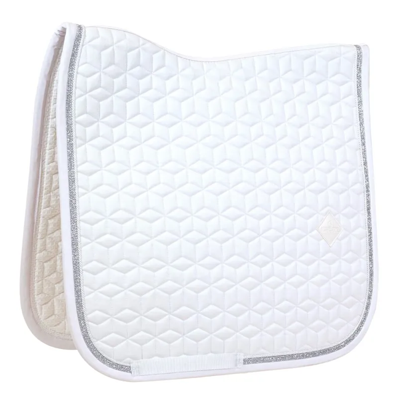 Kentucky Glitter Rope Dressage Saddle Pad - White