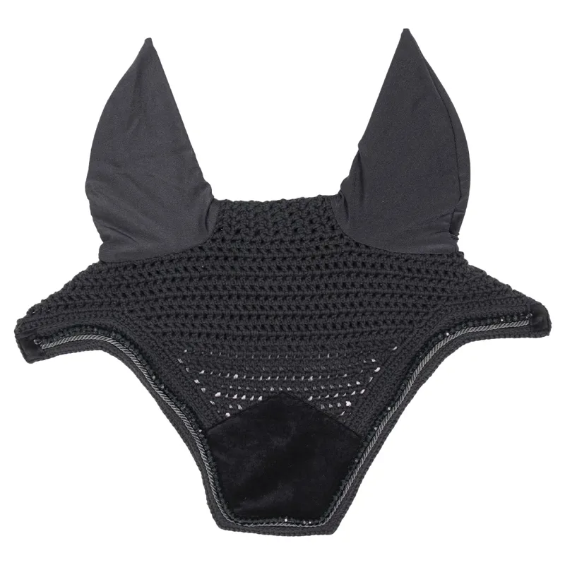 Kentucky Wellington Velvet Pearls Fly Veil - Black