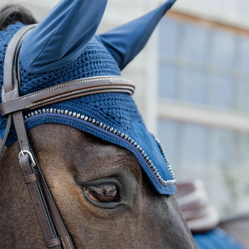 Kentucky Wellington Velvet Pearls Fly Bonnet - Navy-5