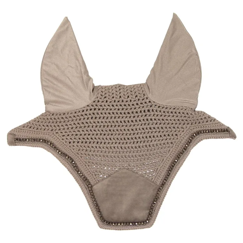 Kentucky Wellington Velvet Pearls Fly Bonnet - Beige