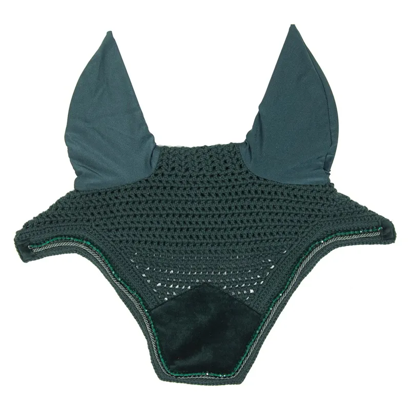 Kentucky Wellington Velvet Pearls Fly Veil - Pine Green