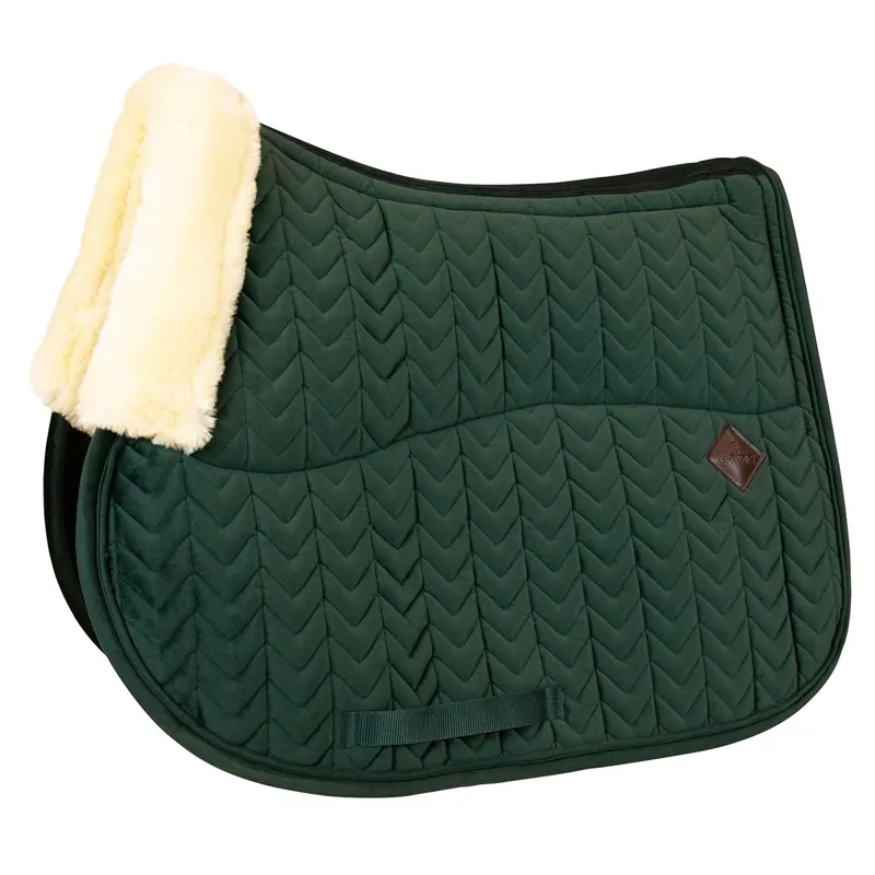 Kentucky Skin Friendly Velvet Jumping Saddle Pad - Pine Green