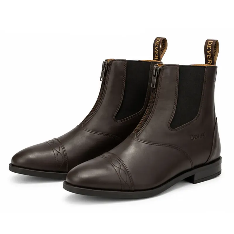 Dever Santiago Lite Adults Unisex Zip Paddock Boots - Dark Brown-1