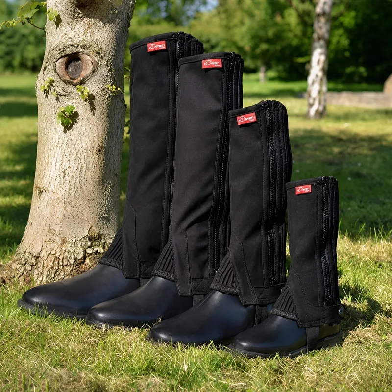 Dever Amara Junior Unisex Suede Half Chaps - Black-1