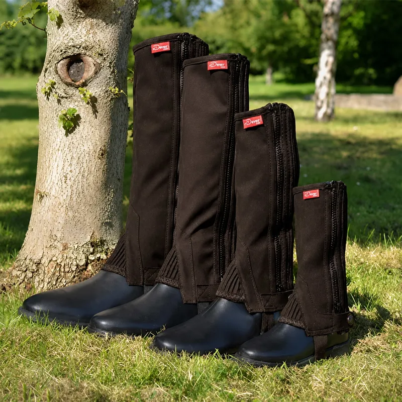 Dever Amara Adult Unisex Suede Half Chaps - Brown-1