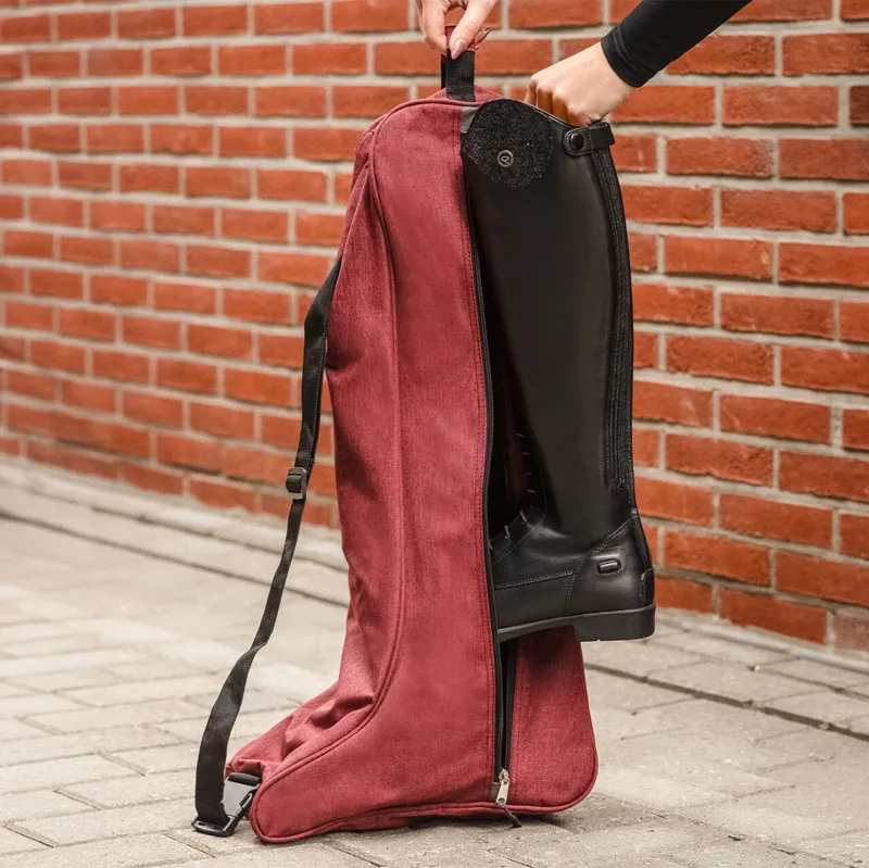 QHP Side Zip Boot Bag - Burgundy-2