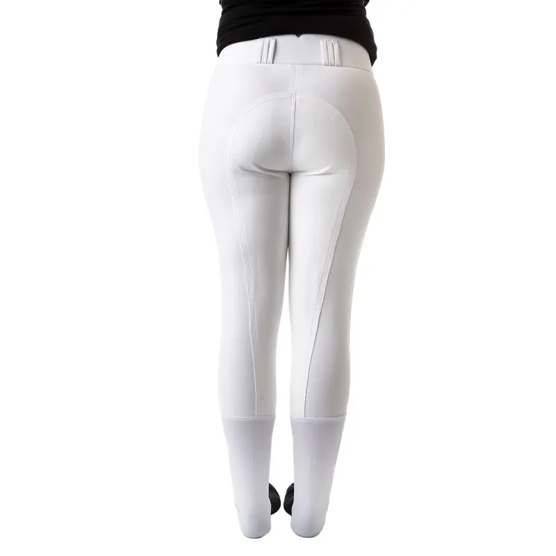 Dever Rider Comfort Sport Women's Full Grip Breeches - White-1