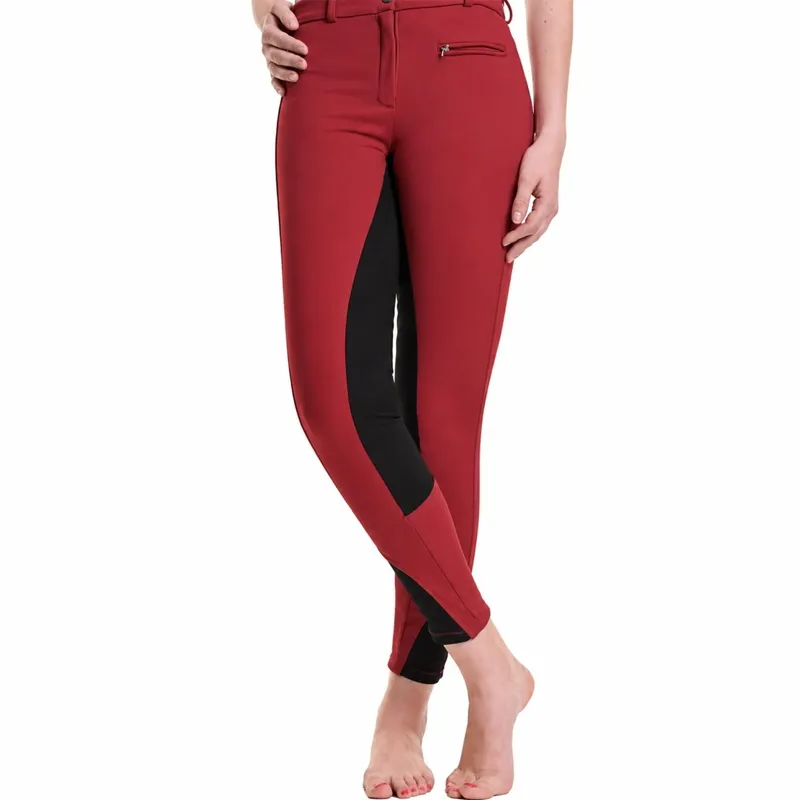 Dever Rider Winter Thermal Womens Breeches - Berry Red