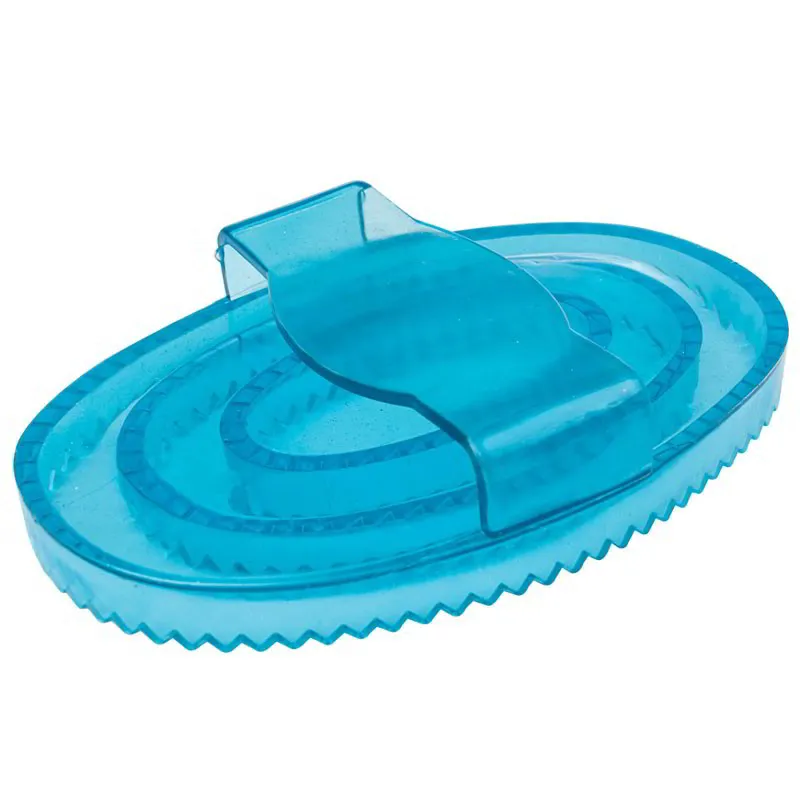 Roma Brights Rubber Curry Comb - Aqua-1