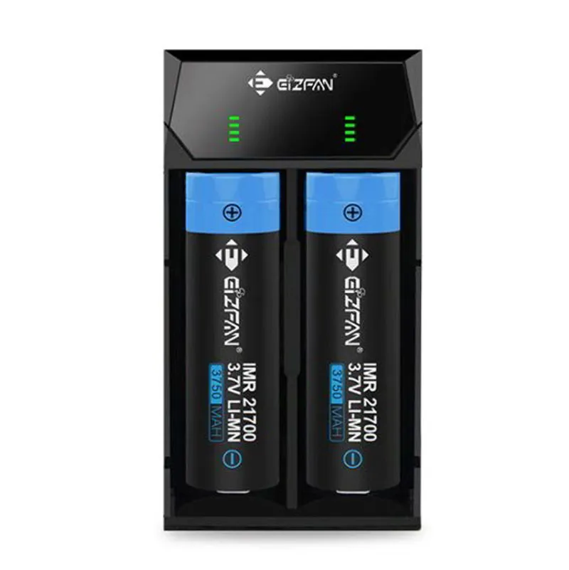 Efan NC2 2 Bay Intelligent Li-ion 3.7V 21700/20700/18650 USB Charger
