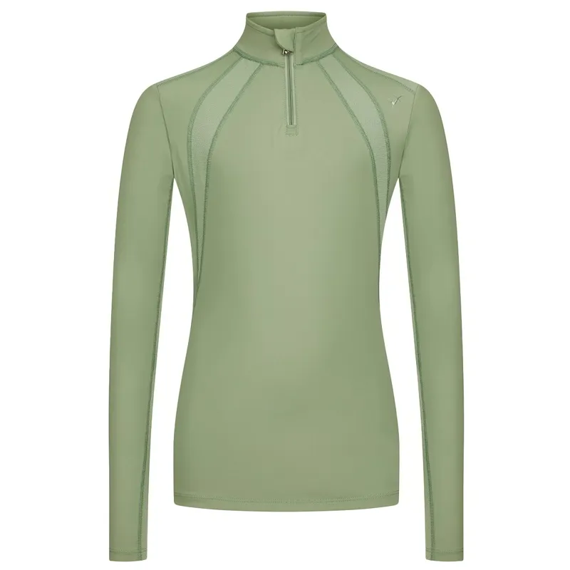 LeMieux Youth Rider Mia Mesh Long Sleeve Base Layer - Thyme-1