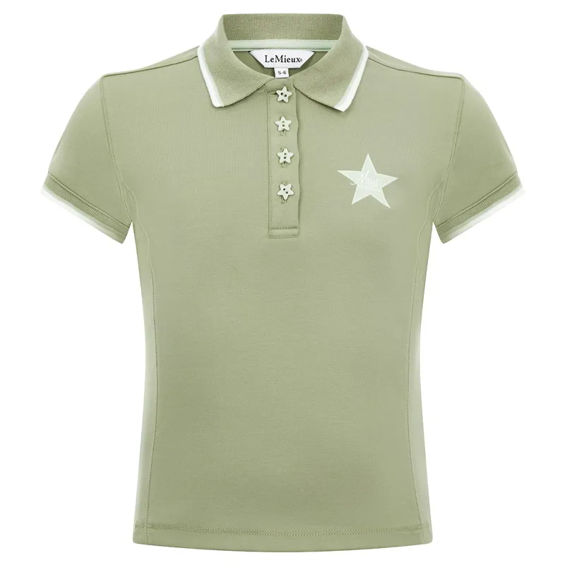 LeMieux Mini Junior Girls Polo Shirt - Fern