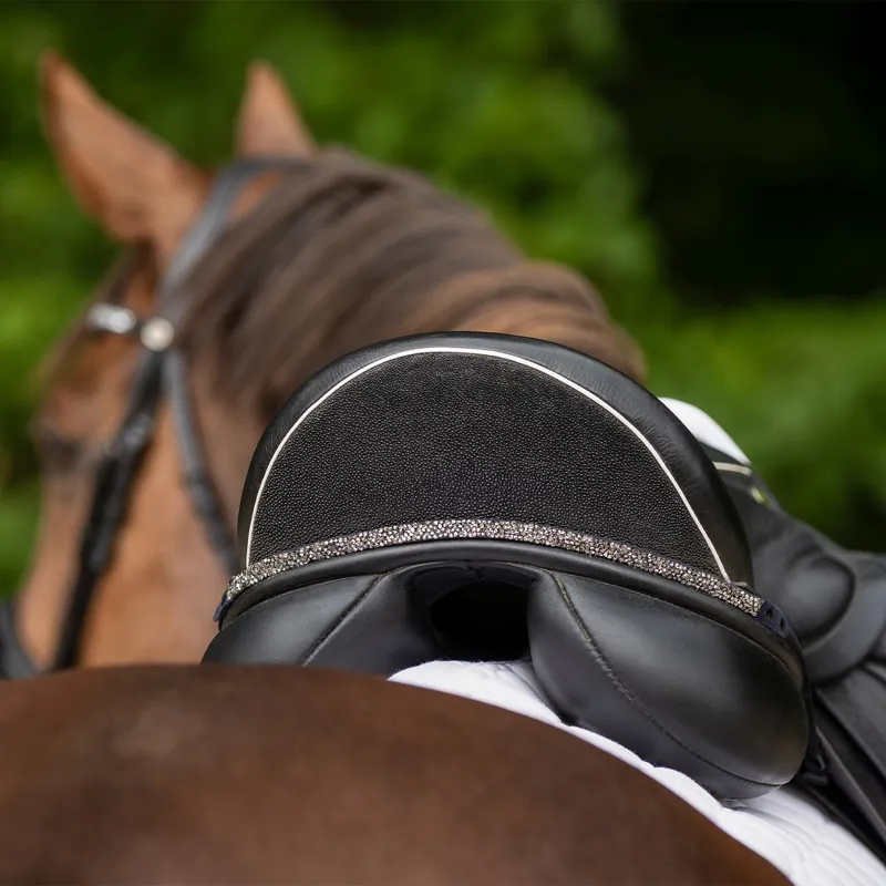 QHP Lupine Saddle Jewel - Black/Silver-1