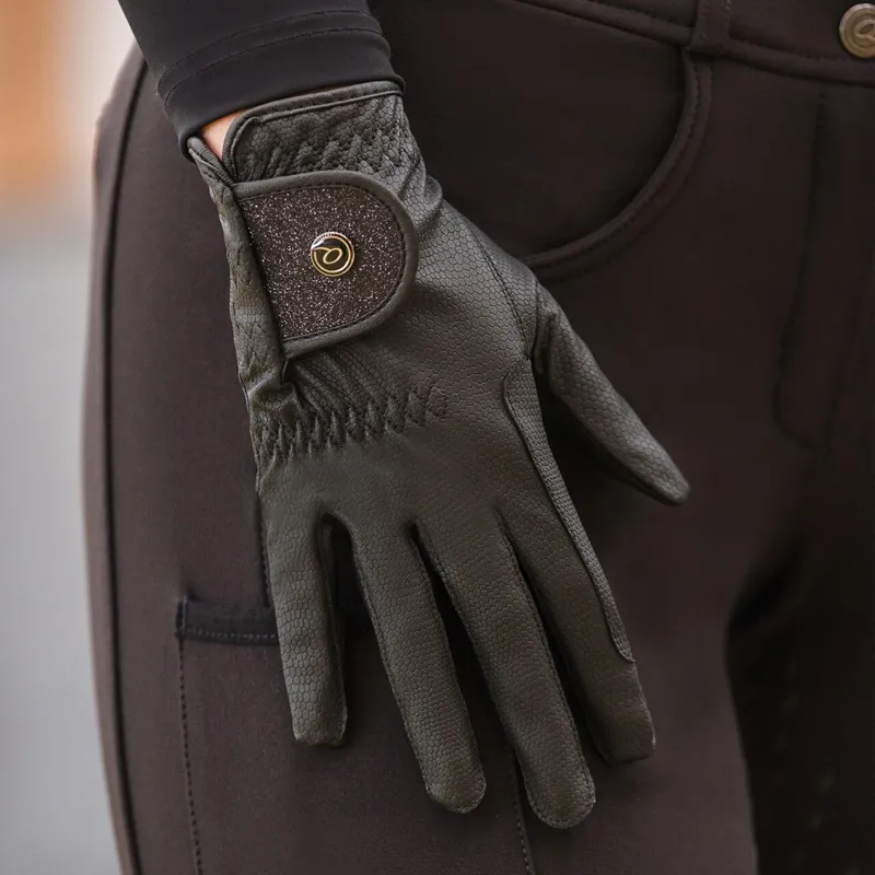 QHP Glitz Women's Riding Gloves - Black-1
