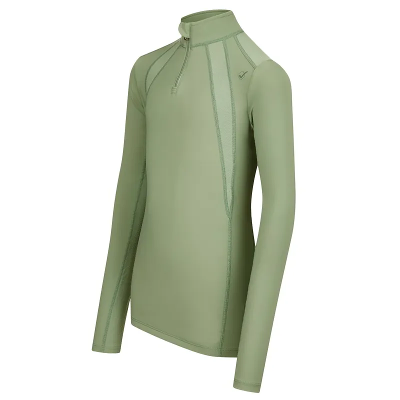 LeMieux Youth Rider Mia Mesh Long Sleeve Base Layer - Thyme-4