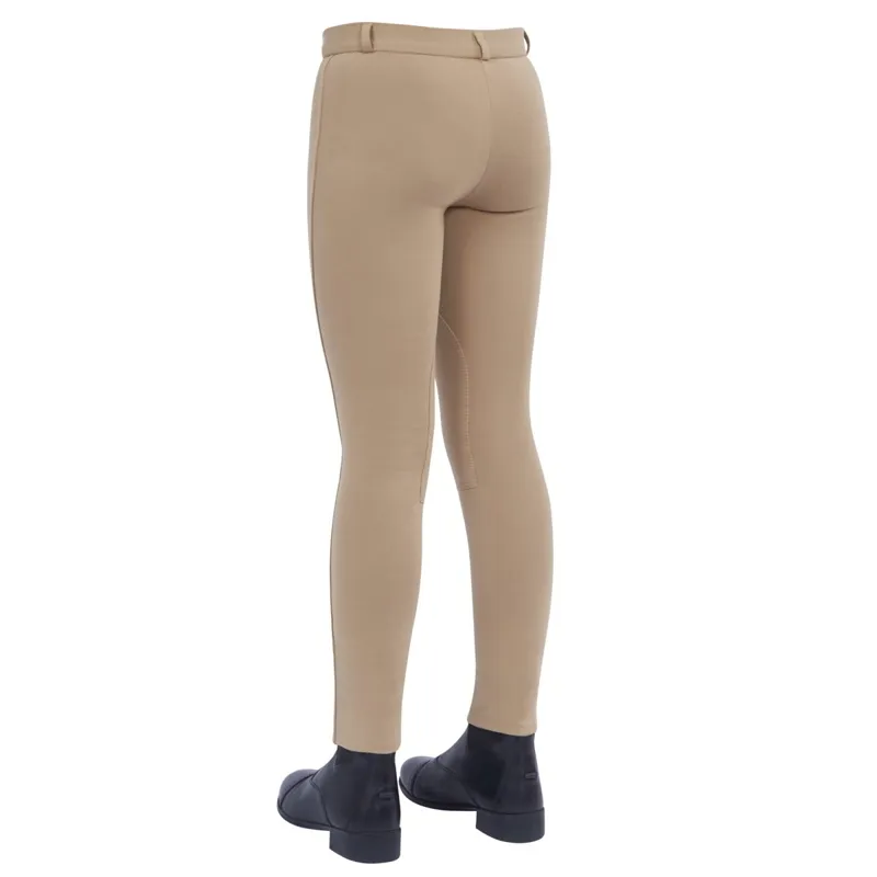 Dublin Supa-Fit Zip Up Knee Patch Children's Jodhpurs - Beige-1